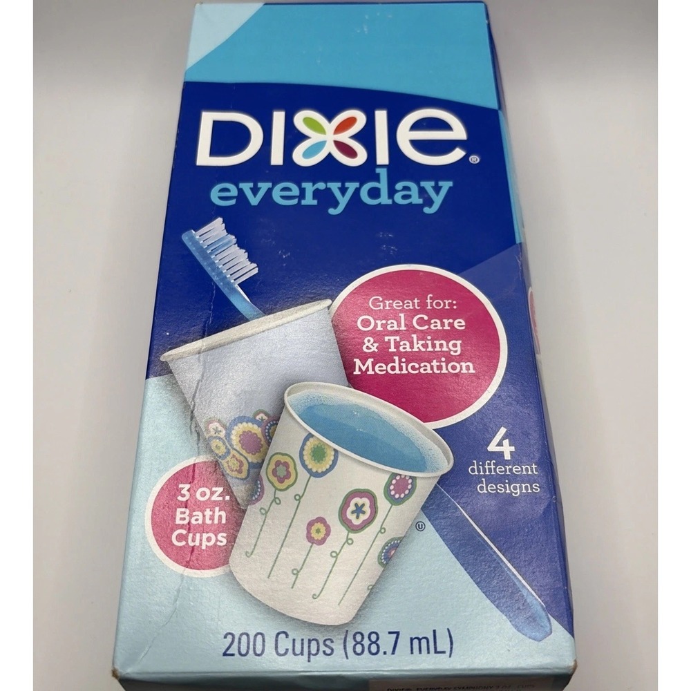 Dixie Everyday Symphony 3 oz Bath Cups Deco Floral Pattern 200 Count NOS